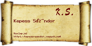 Kepess Sándor névjegykártya